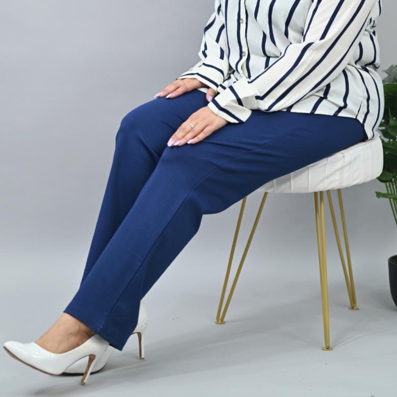 Plus size navy blue pants best sale