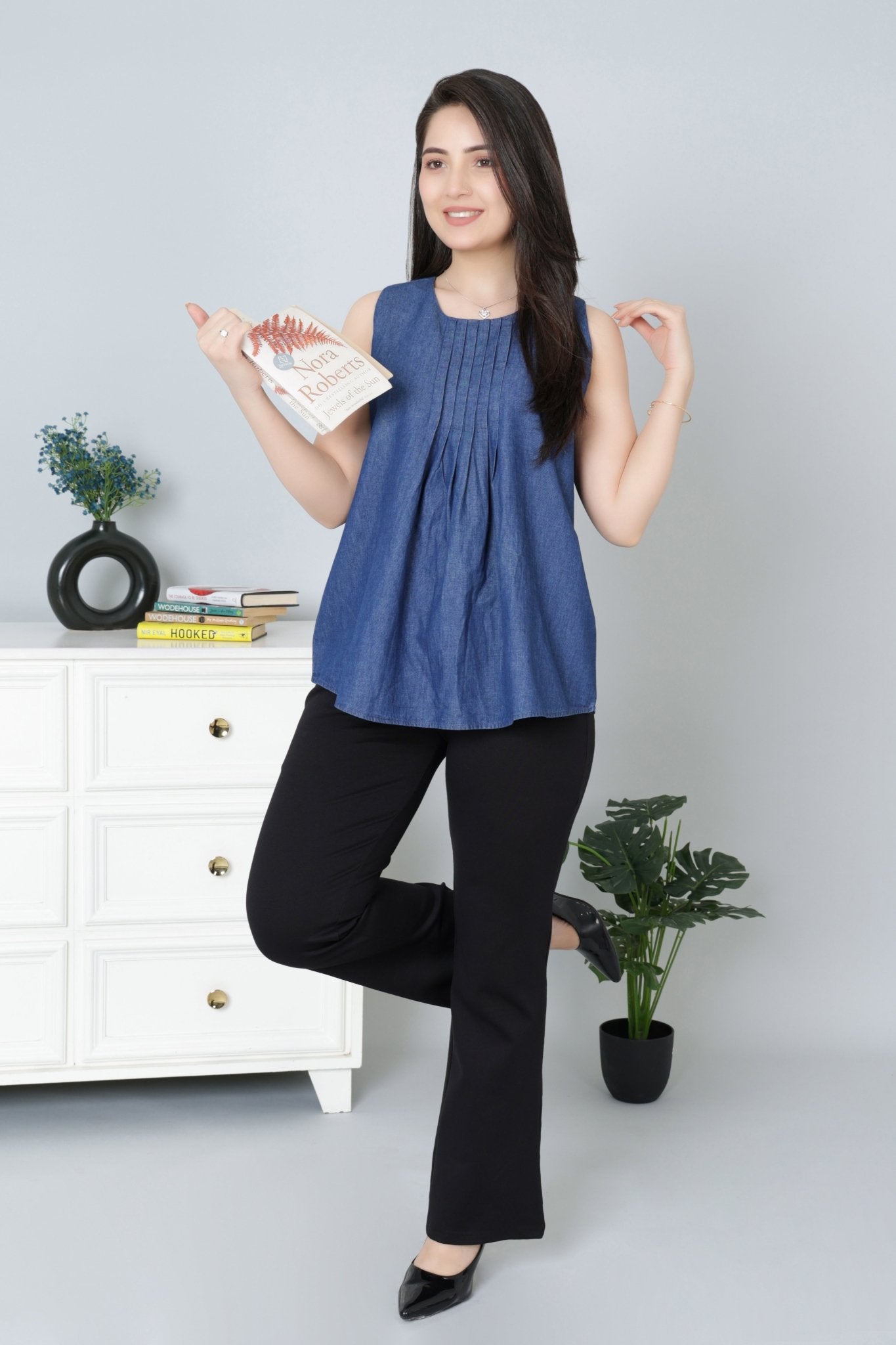 Navy denim top - Denim top