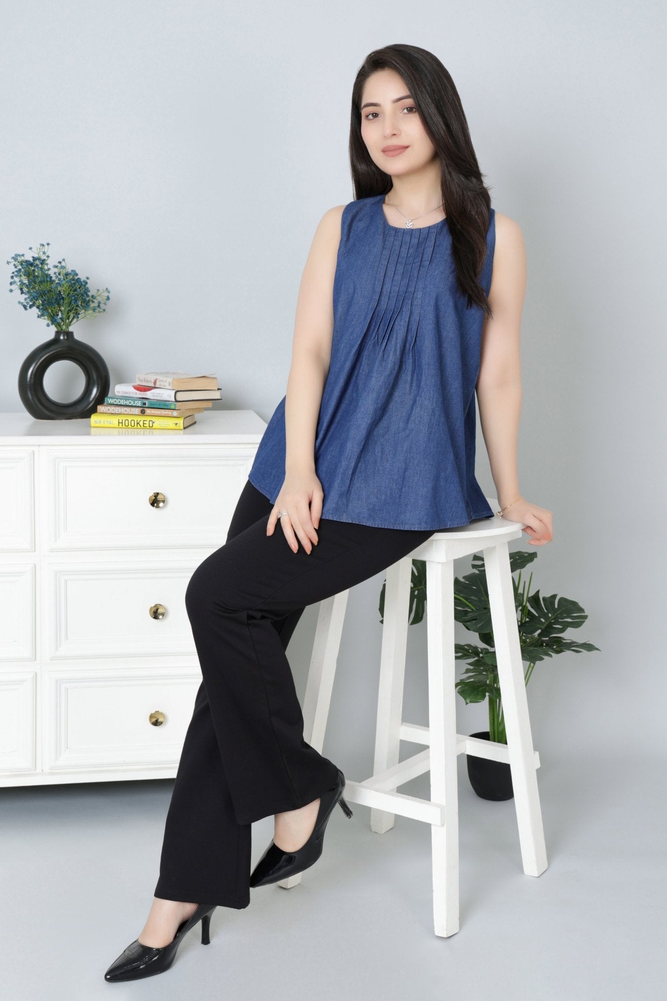Navy denim top - Denim top