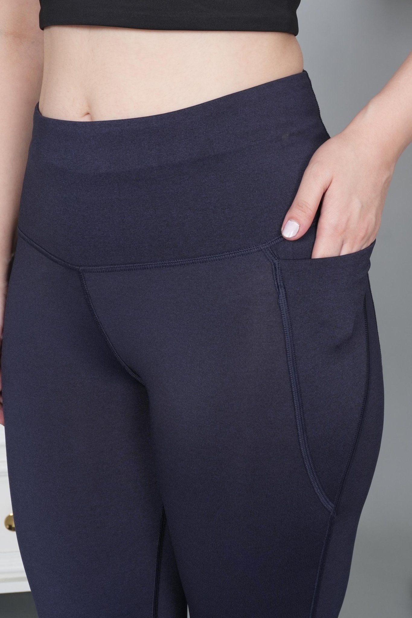 Navy melange Active Flare Pants - Active flare pants