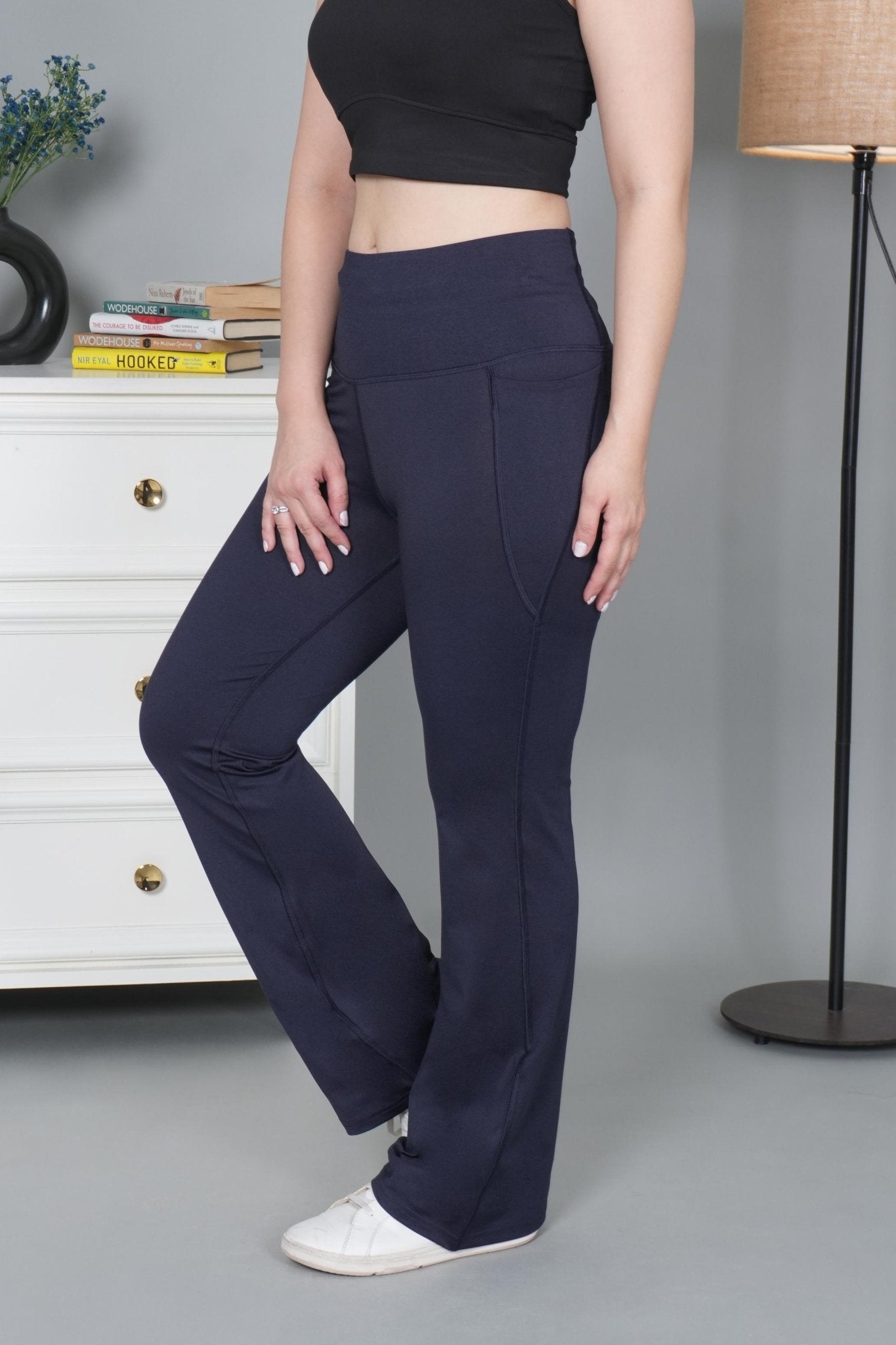 Navy melange Active Flare Pants - Active flare pants