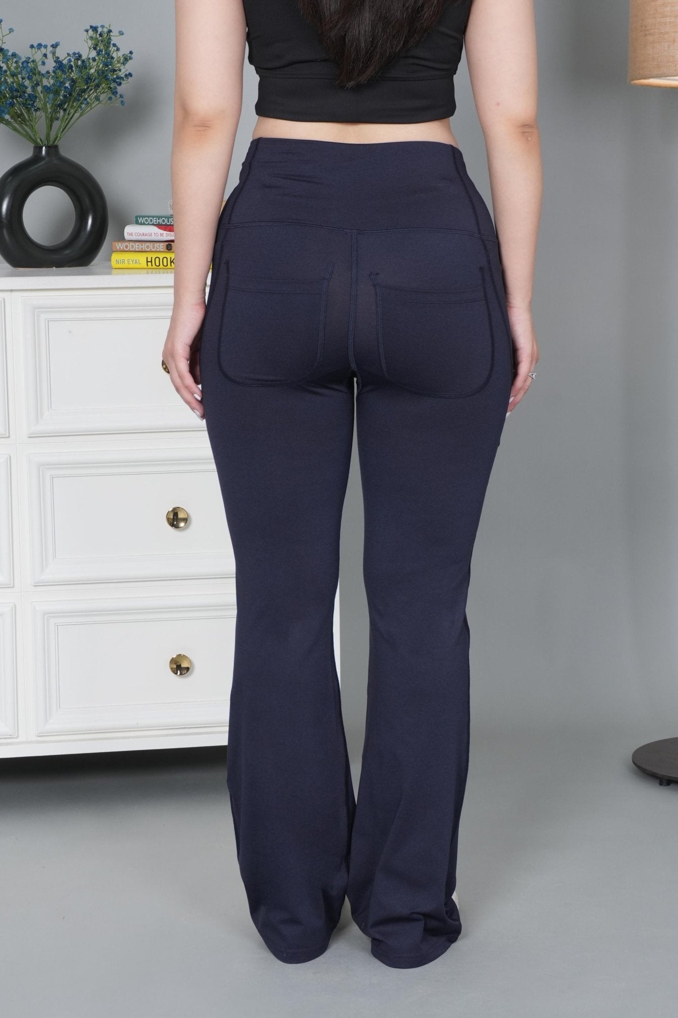 Navy melange Active Flare Pants - Active flare pants