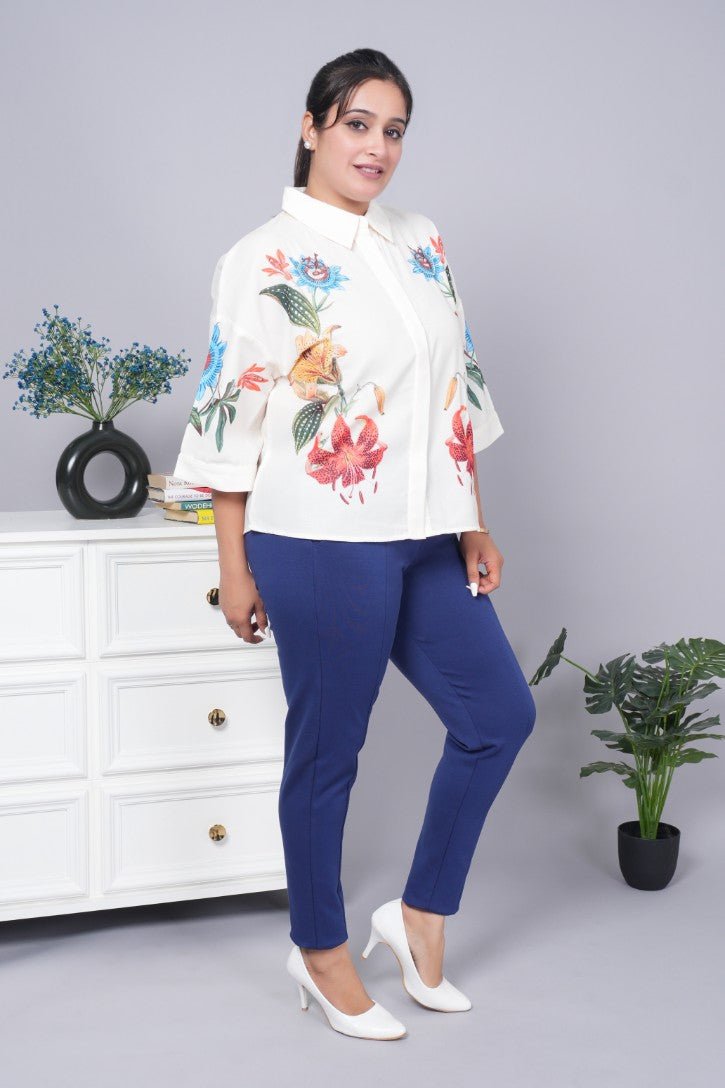 Navy stretchable biowash USA HQ cotton premium jegging pant with pockets & superior elastic belt. - Milano jegging pants with pcoket