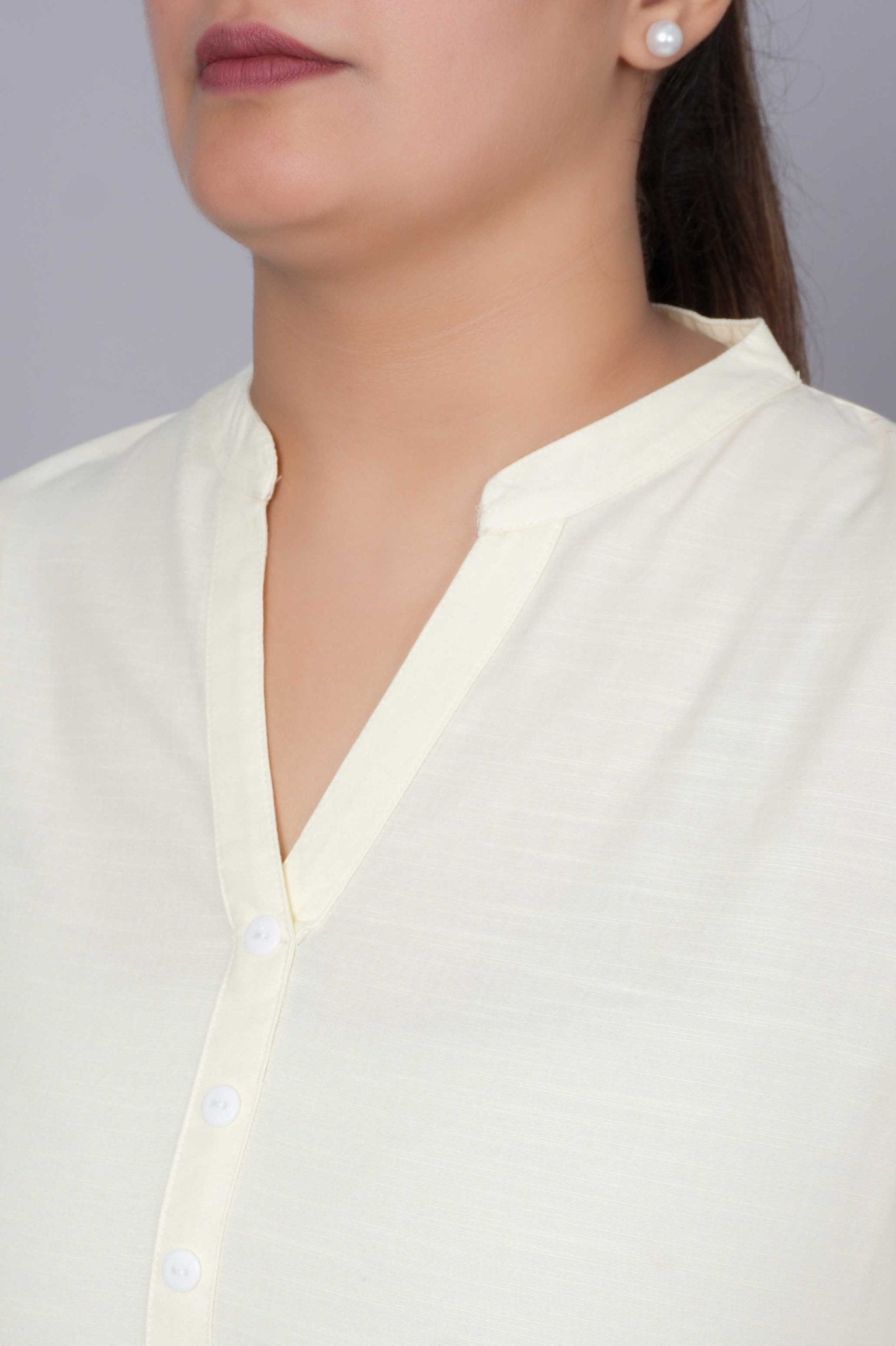 Off White 100% Premium Cotton Long Kurta - Long kurta