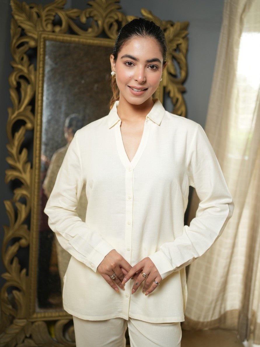 Off white cotton linen shirts - Linen shirts