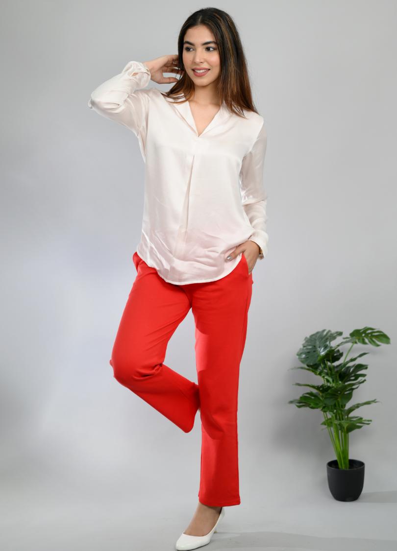 Off white satin shirt -satin shirt