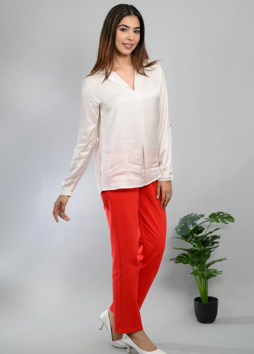 Off white satin shirt -satin shirt