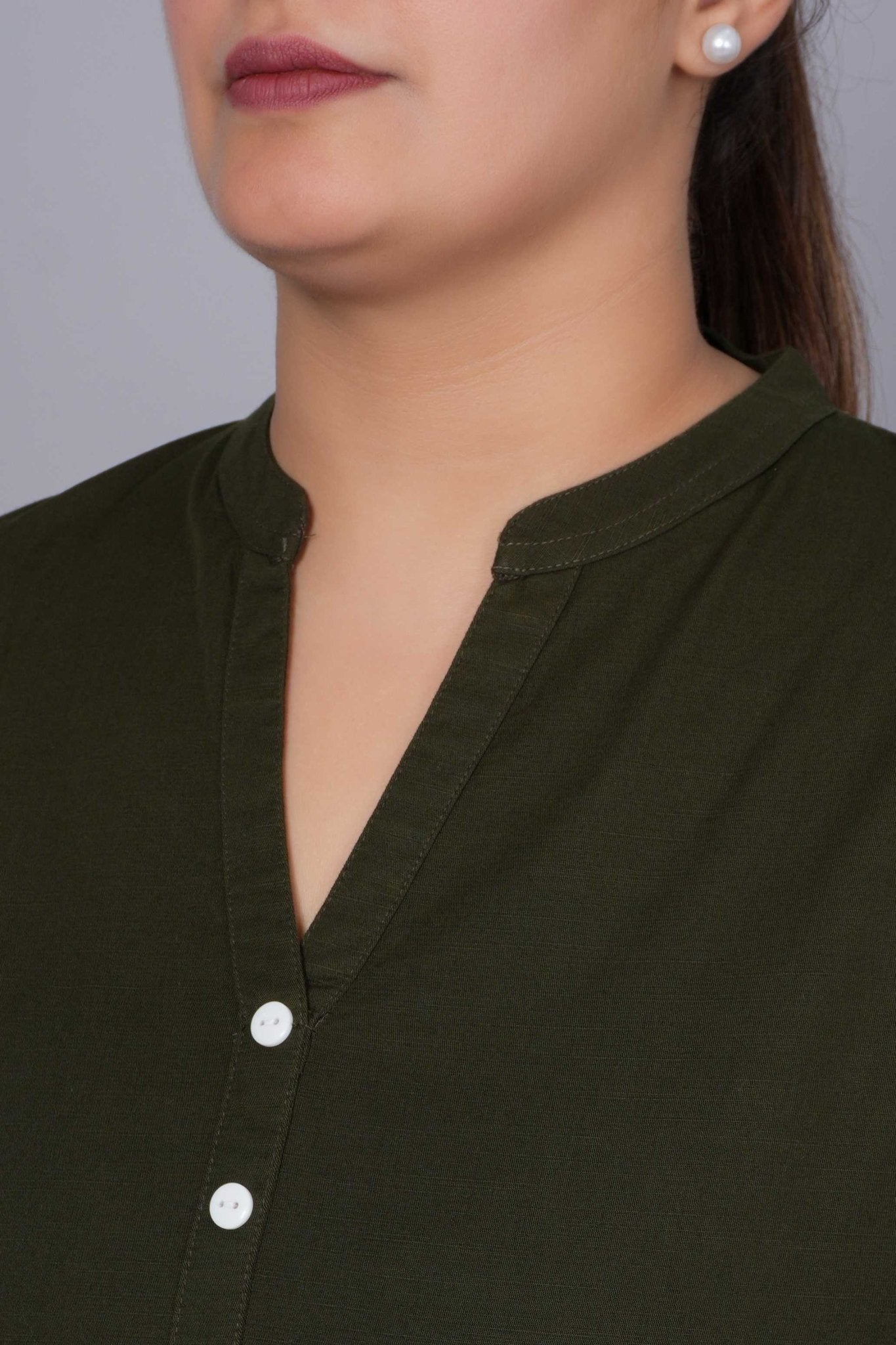 Olive 100% Premium Cotton Long Kurta - Long kurta