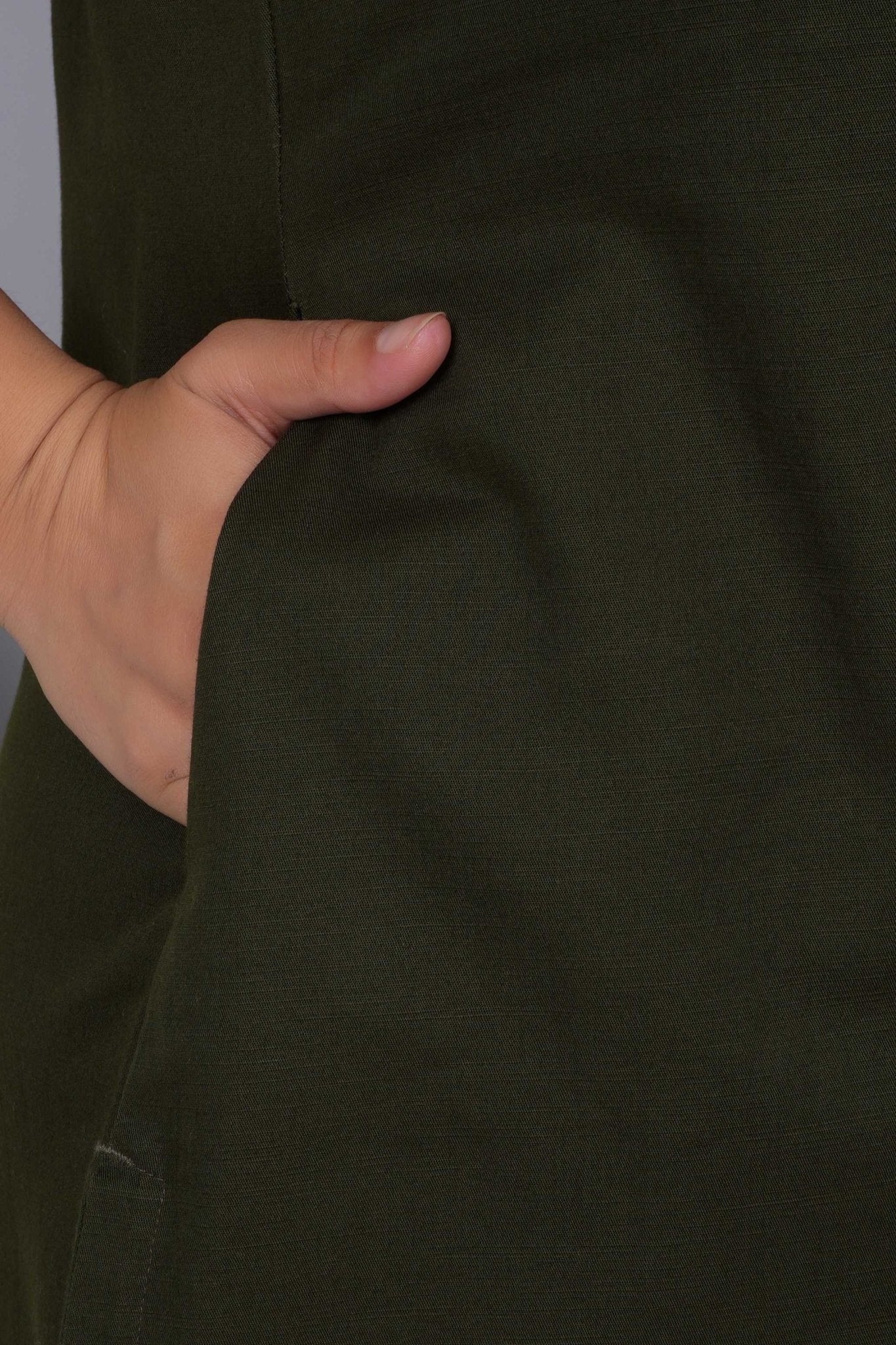 Olive 100% Premium Cotton Long Kurta - Long kurta