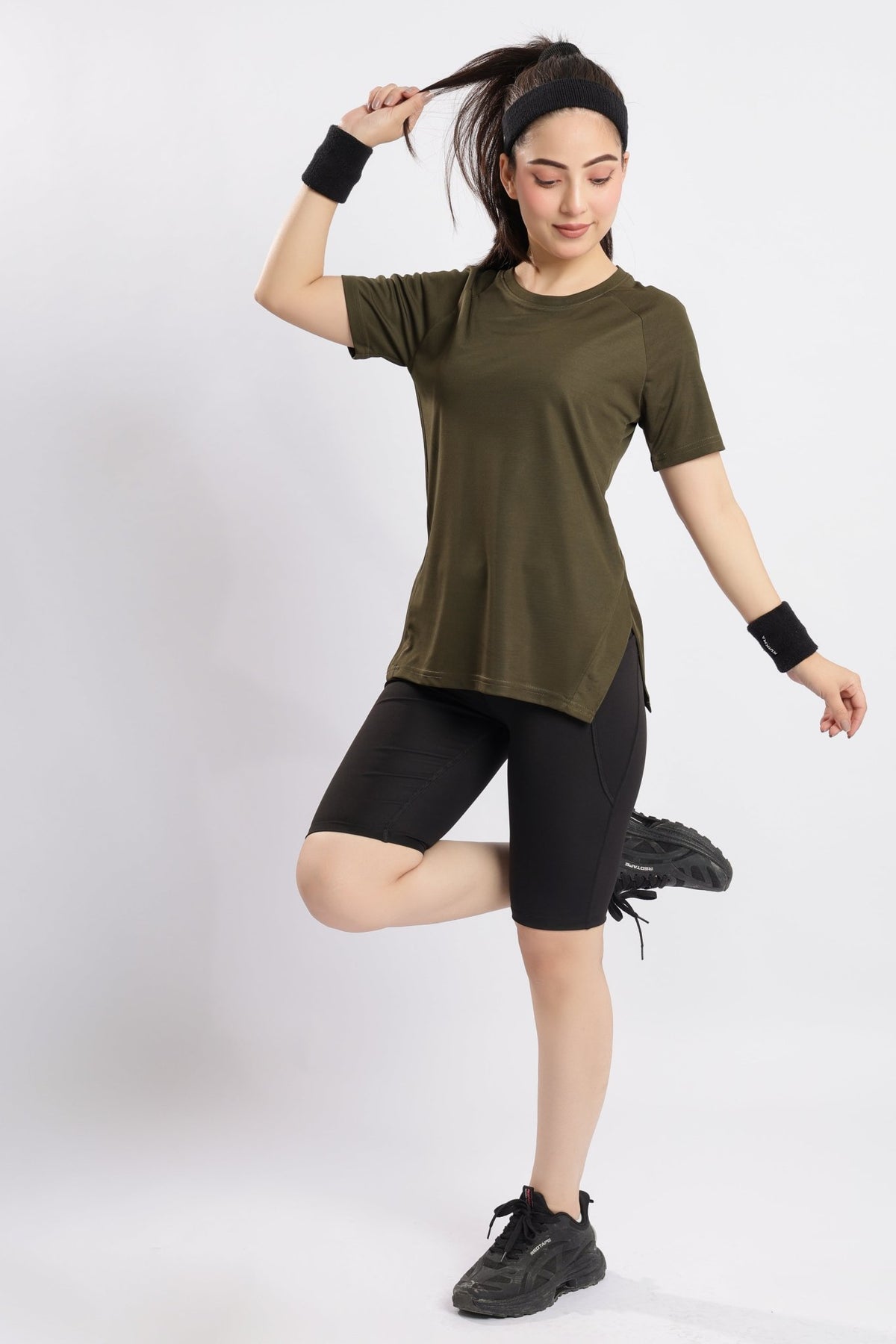 Olive active regular tshirt -Active regular tshirt
