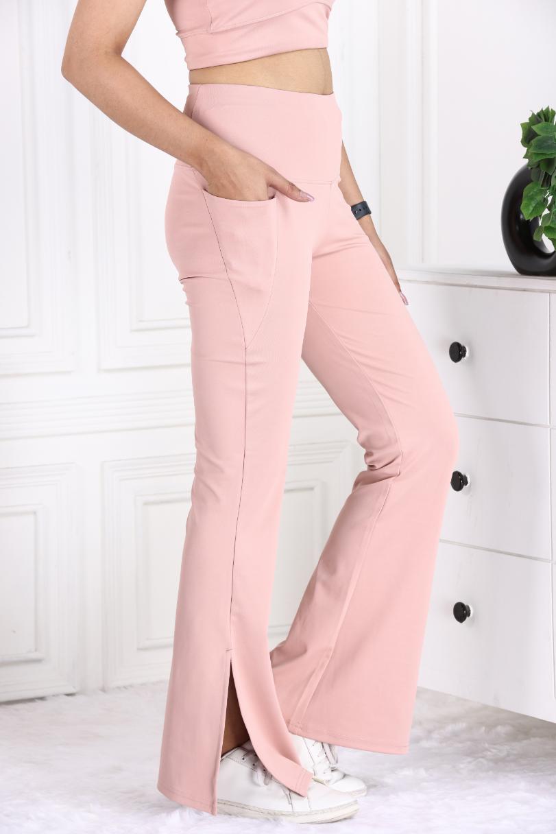 Peach Active Flare with Slit Pants - Active flare with slit pants