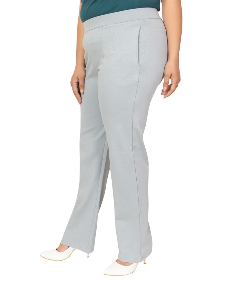 Pearl blue plus size cigarette pencil pants
