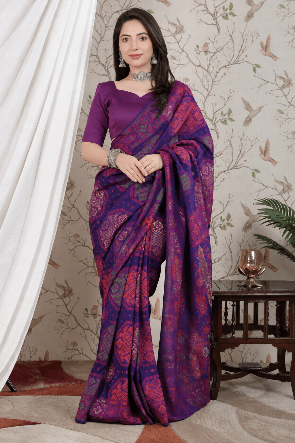 Plum sweetheart neck cotton blouse made from premium cotton -Blouse
