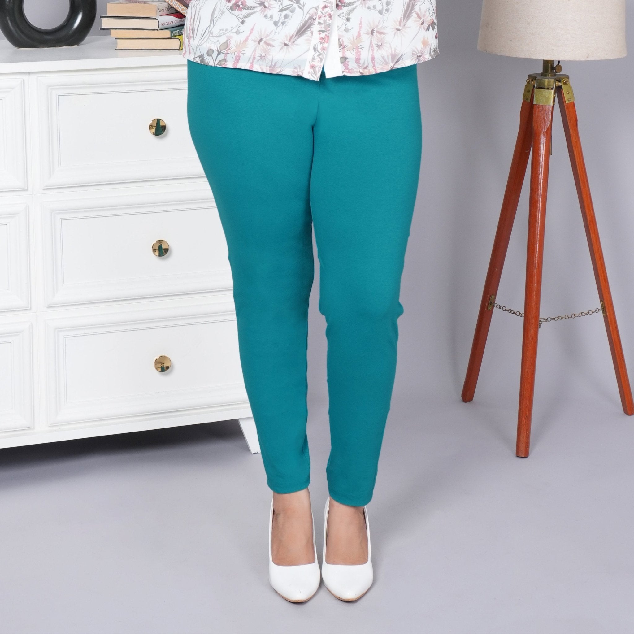 Ramar green cotton lycra legging - Cotton legging