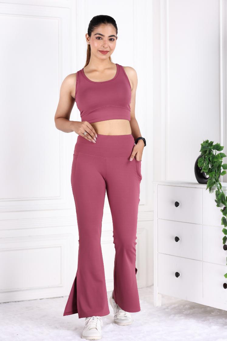 Rose Active Flare with Slit Pants - Active flare with slit pants