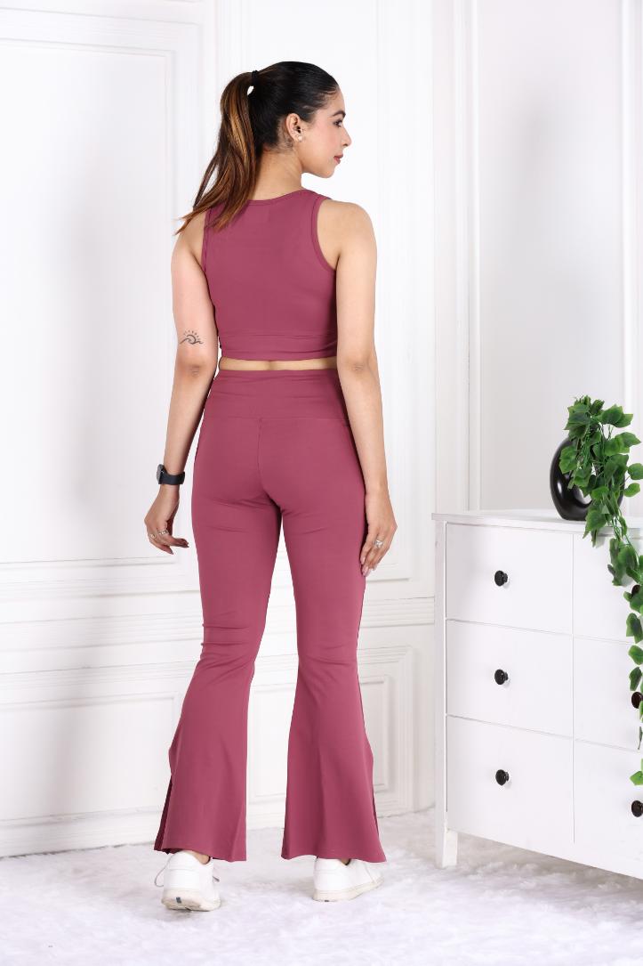 Rose Active Flare with Slit Pants - Active flare with slit pants