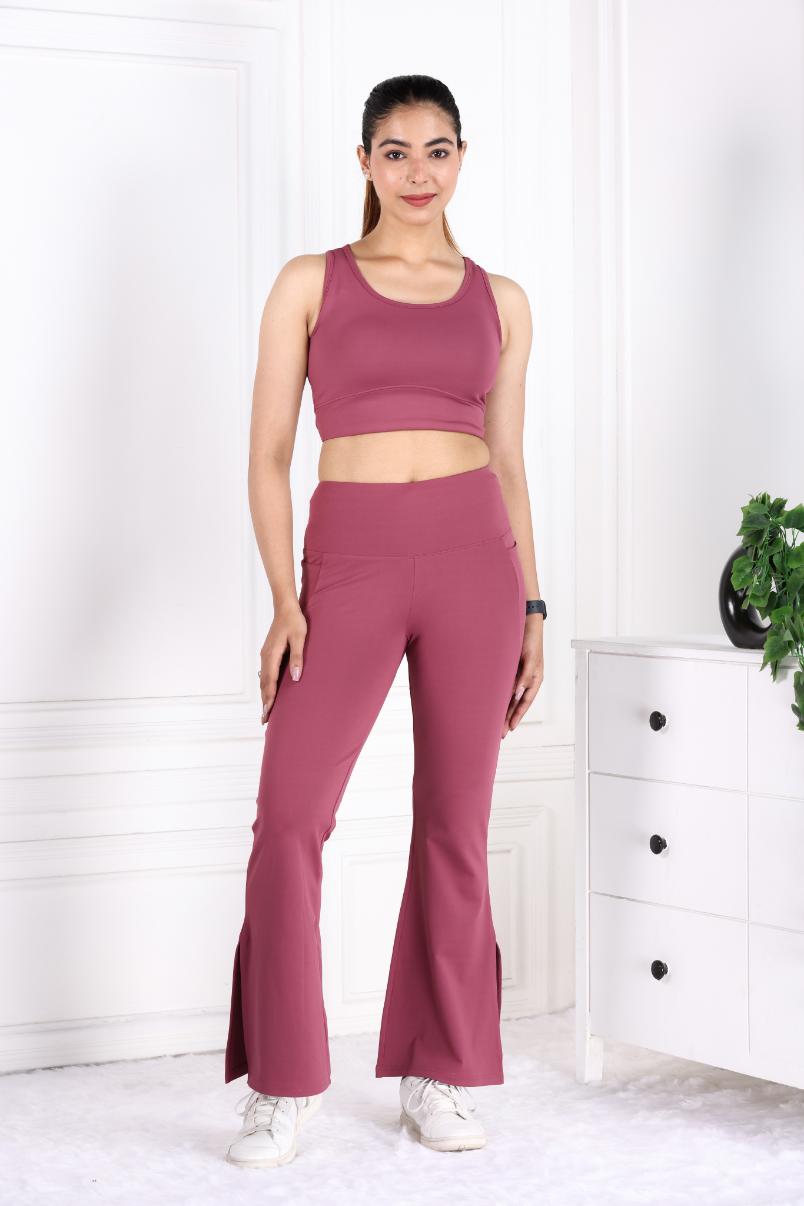 Rose Active Flare with Slit Pants - Active flare with slit pants
