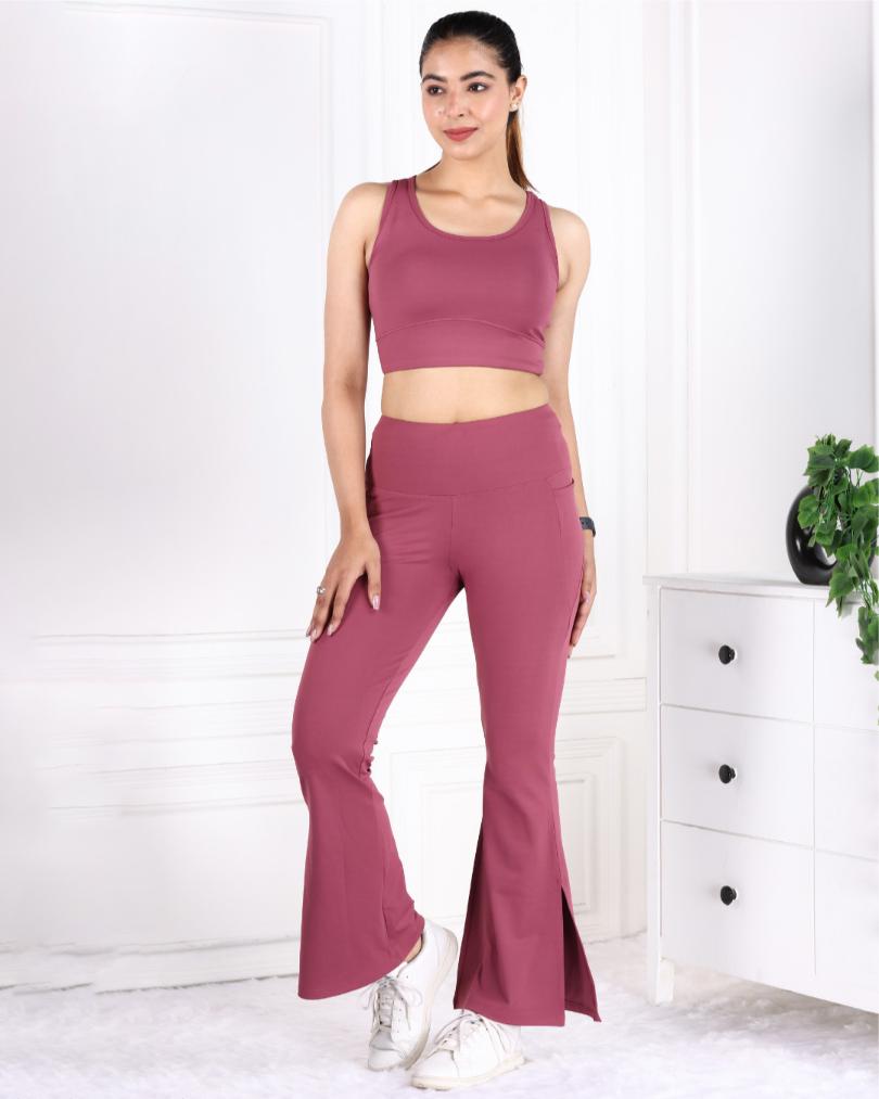 Rose Active Flare with Slit Pants - Active flare with slit pants