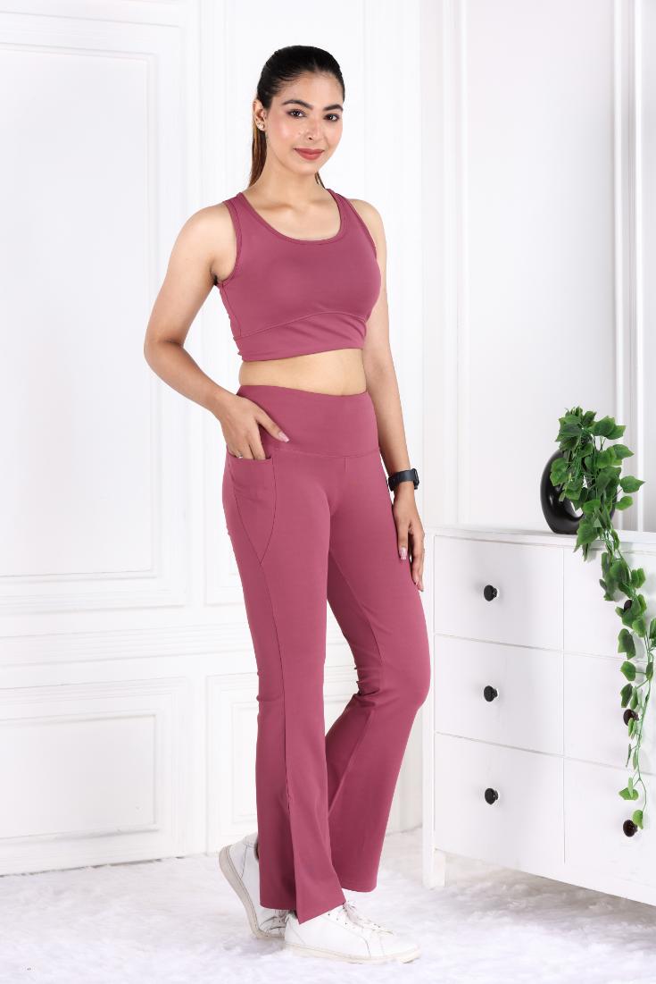 Rose Active Flare with Slit Pants - Active flare with slit pants
