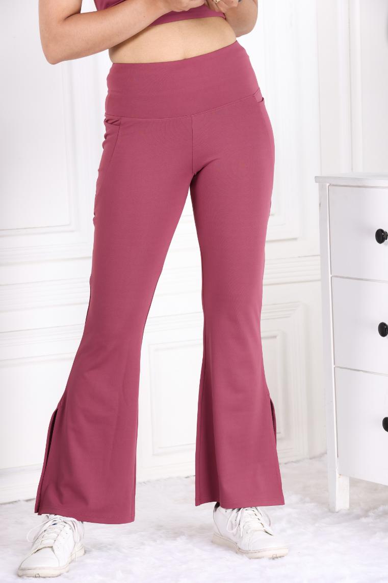 Rose Active Flare with Slit Pants - Active flare with slit pants