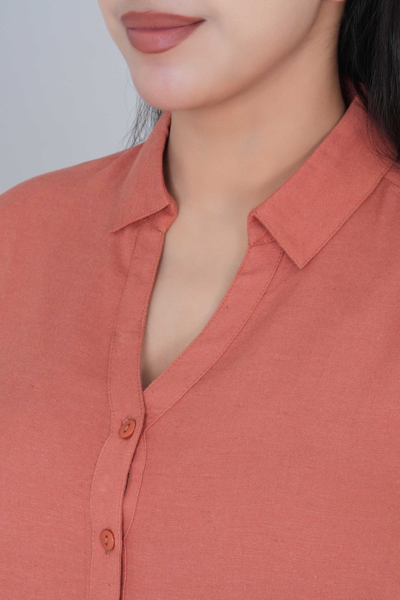 Rust cotton linen shirts - Linen shirts