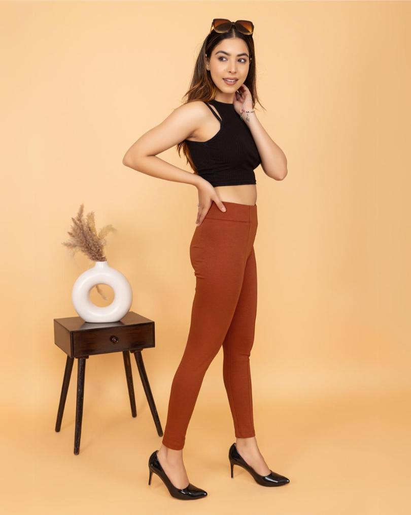 Rust Jeggings -Milano jegging pants
