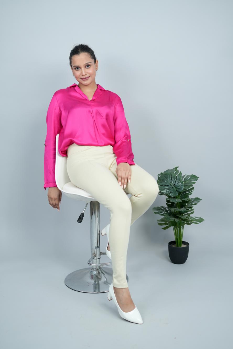 Sand stretchable biowash cotton jegging pant with superior elastic belt. - Milano jegging pants