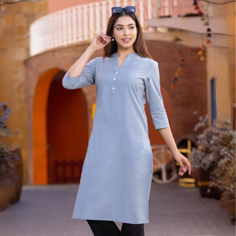 Shower Grey long kurta for women ethnic, casual formal kurtas