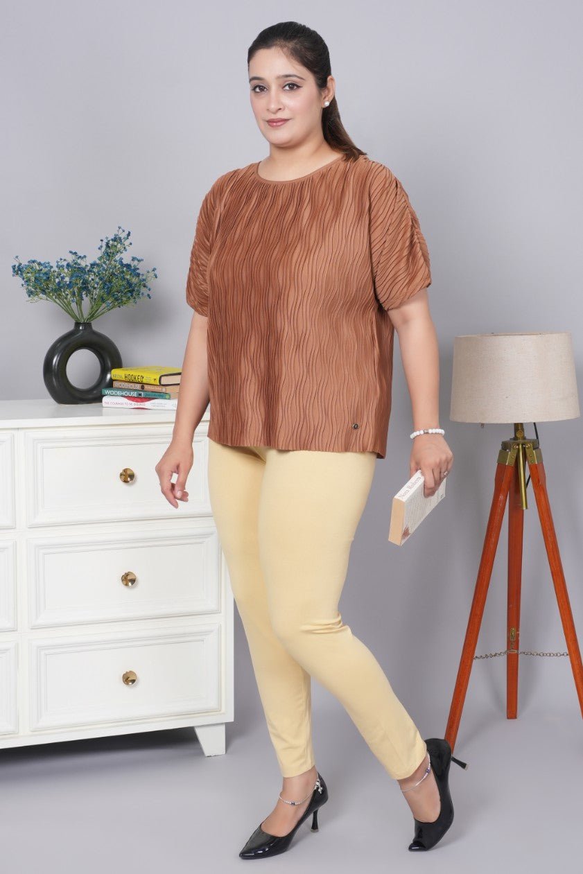 Tan cotton lycra legging - Cotton legging