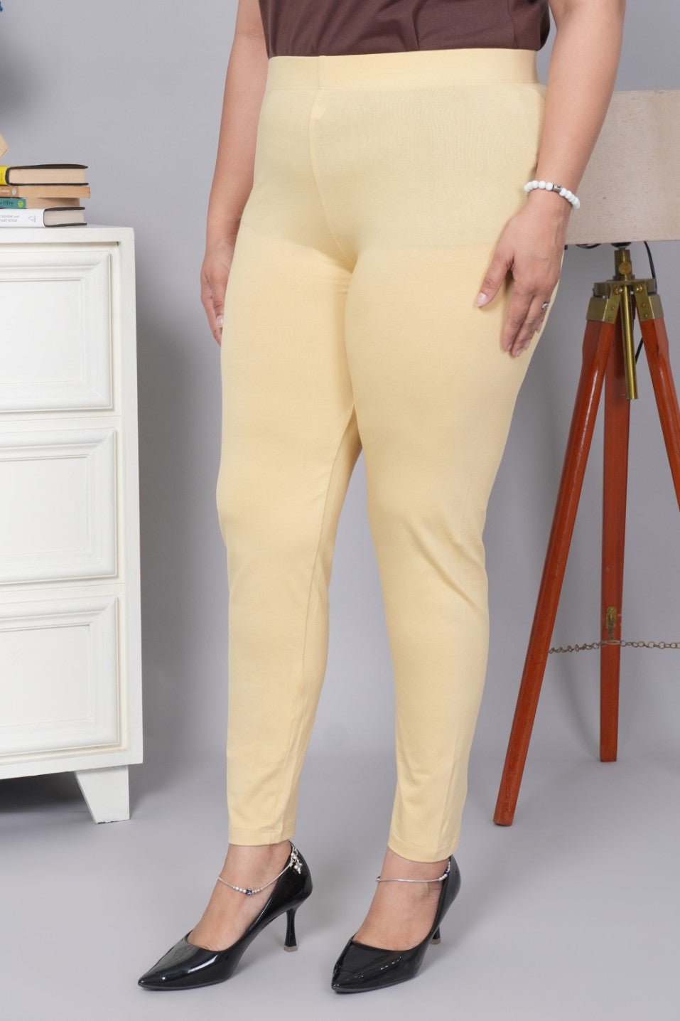 Tan cotton lycra legging - Cotton legging