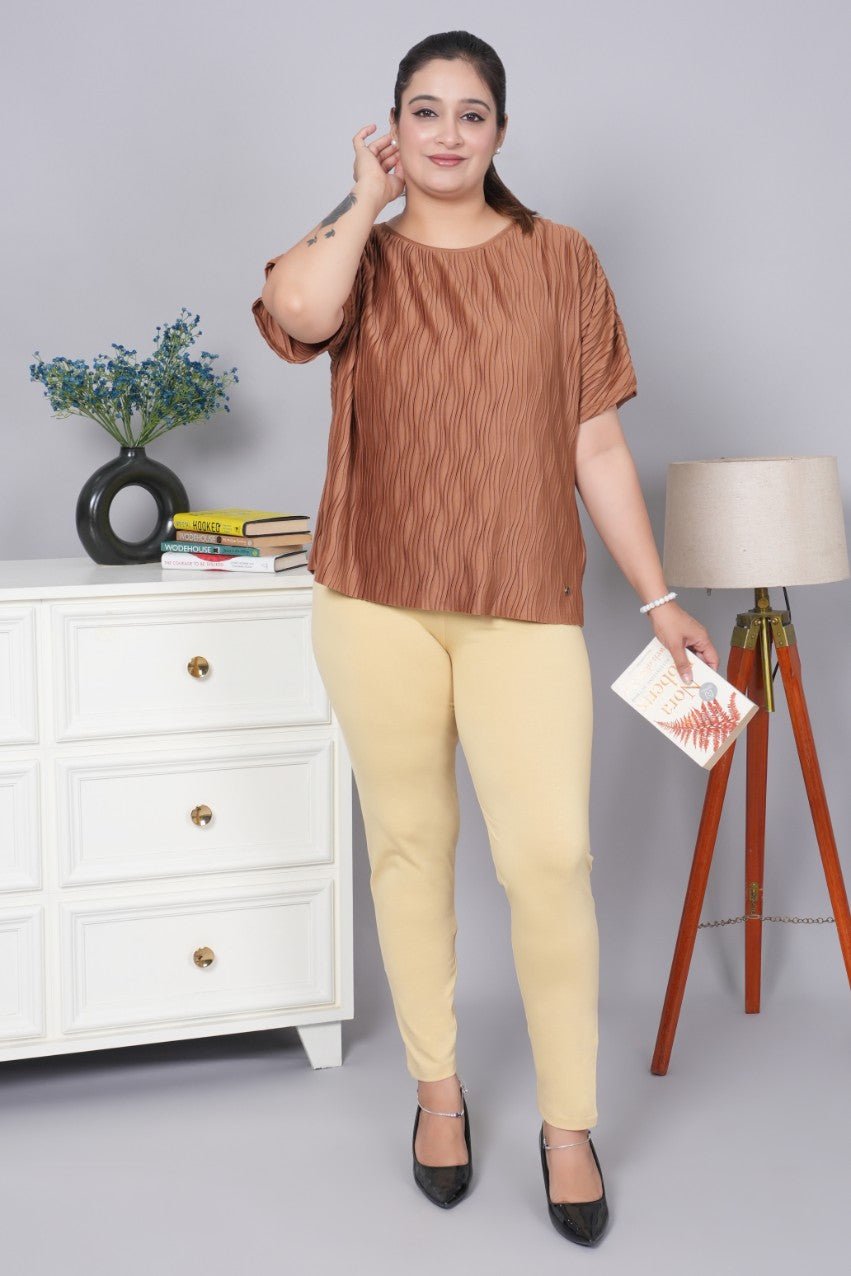 Tan cotton lycra legging - Cotton legging