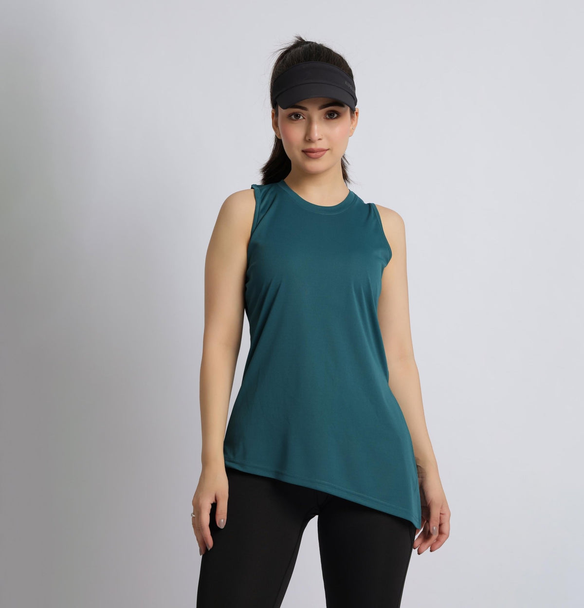 Teal active drape flow vest -Active drape flow vest