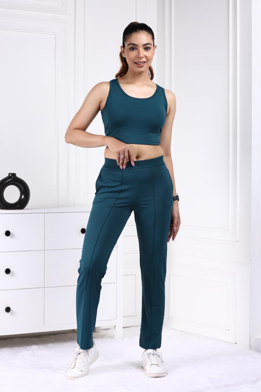 Teal Active Yoga Pant Straight fit - Active cigarette pencil pants