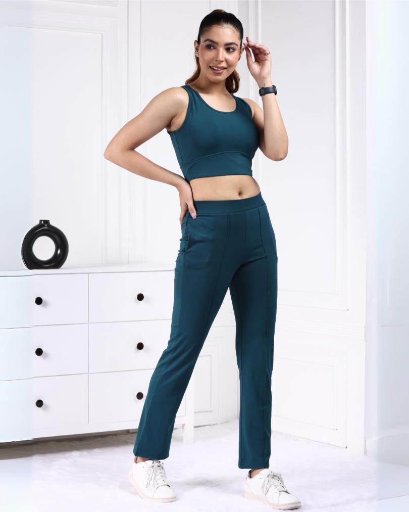 Teal Active Yoga Pant Straight fit - Active cigarette pencil pants