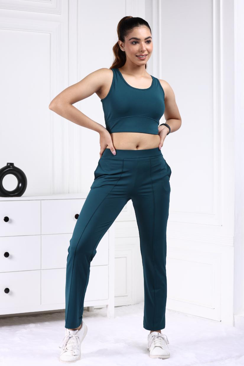 Teal Active Yoga Pant Straight fit - Active cigarette pencil pants