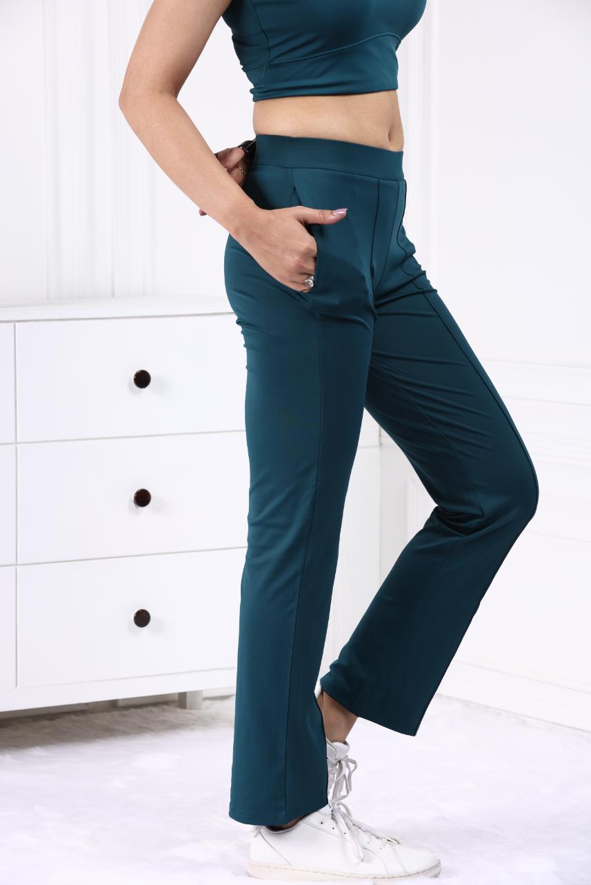 Teal Active Yoga Pant Straight fit - Active cigarette pencil pants