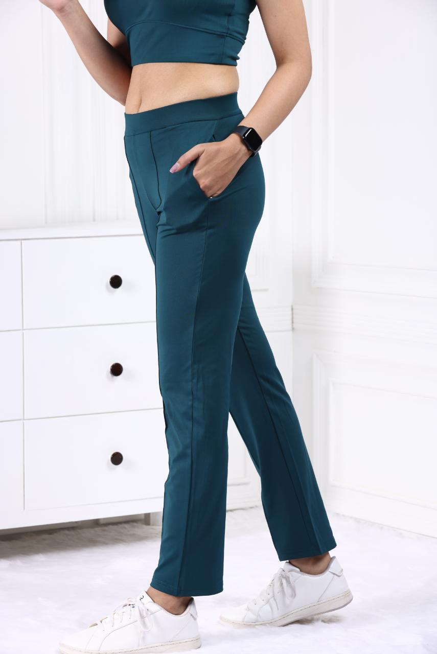 Teal Active Yoga Pant Straight fit - Active cigarette pencil pants