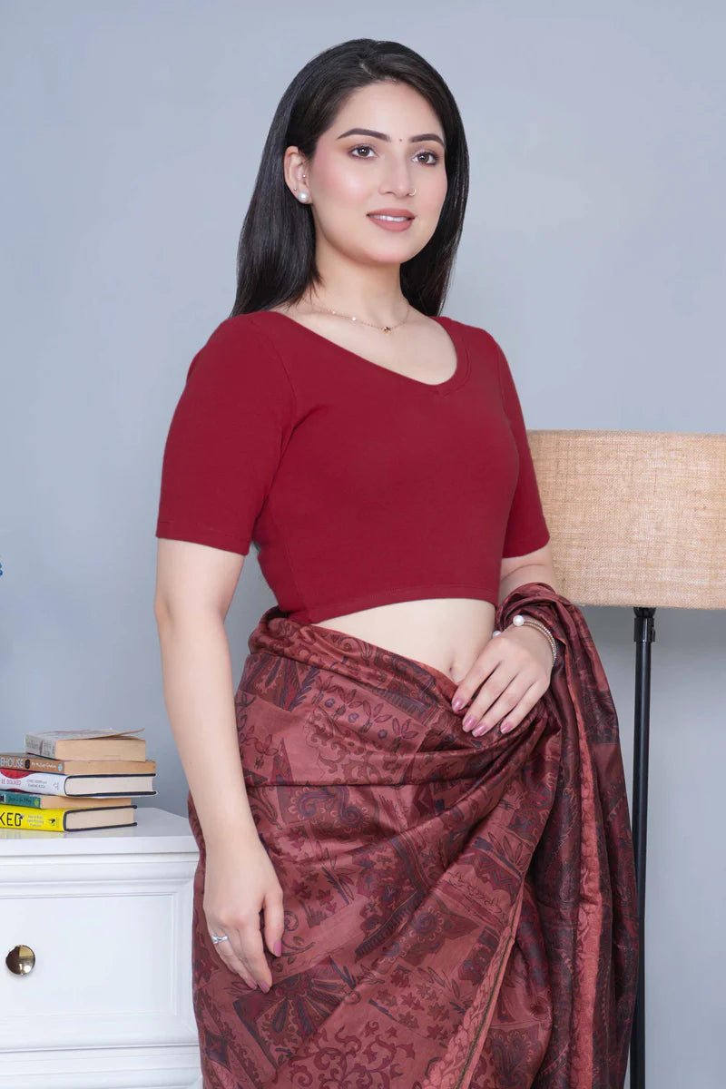 The Chloé Ribbed V - Neck Blouse - Medium