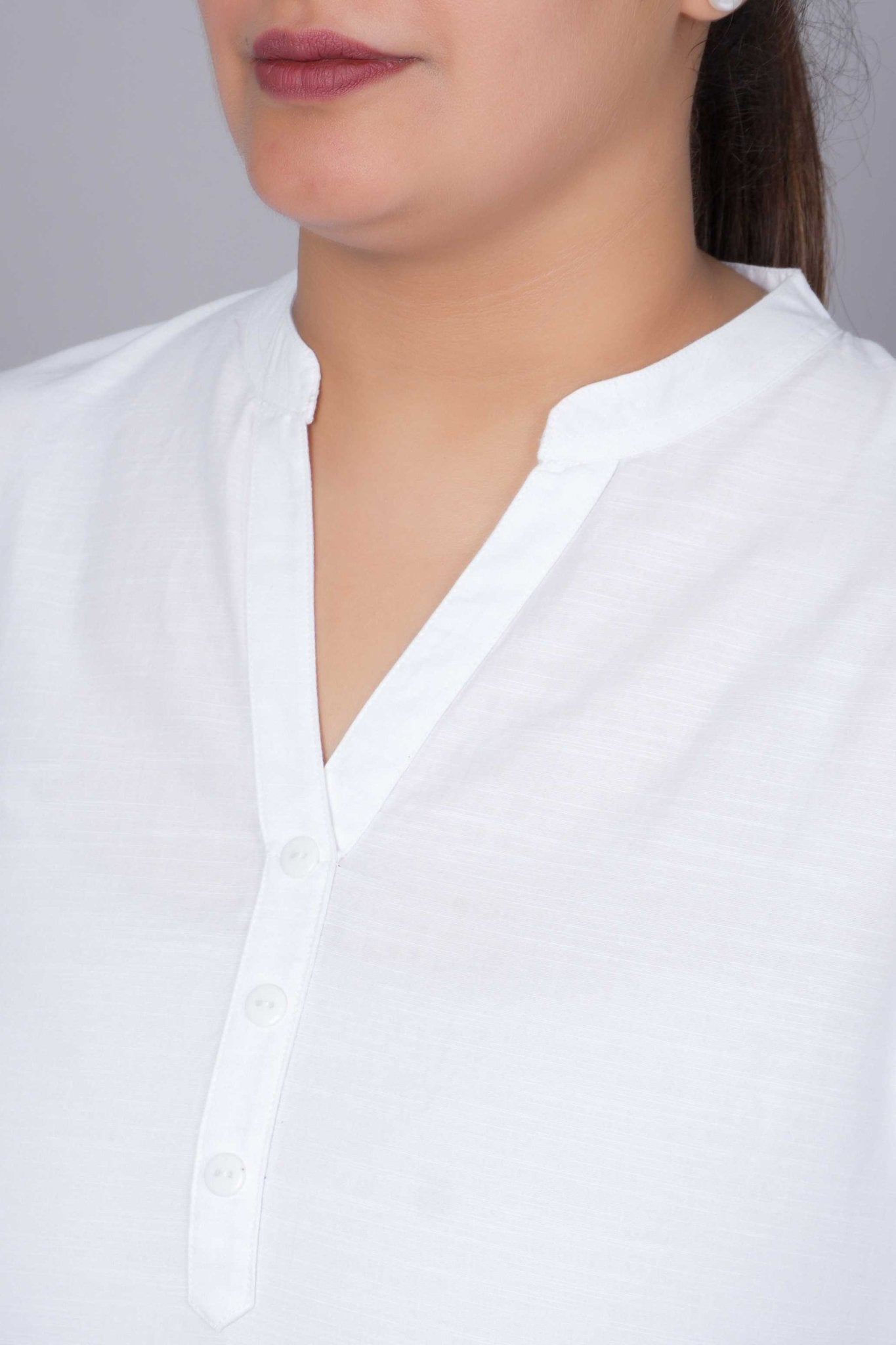 White 100% Premium Cotton Long Kurta - Long kurta