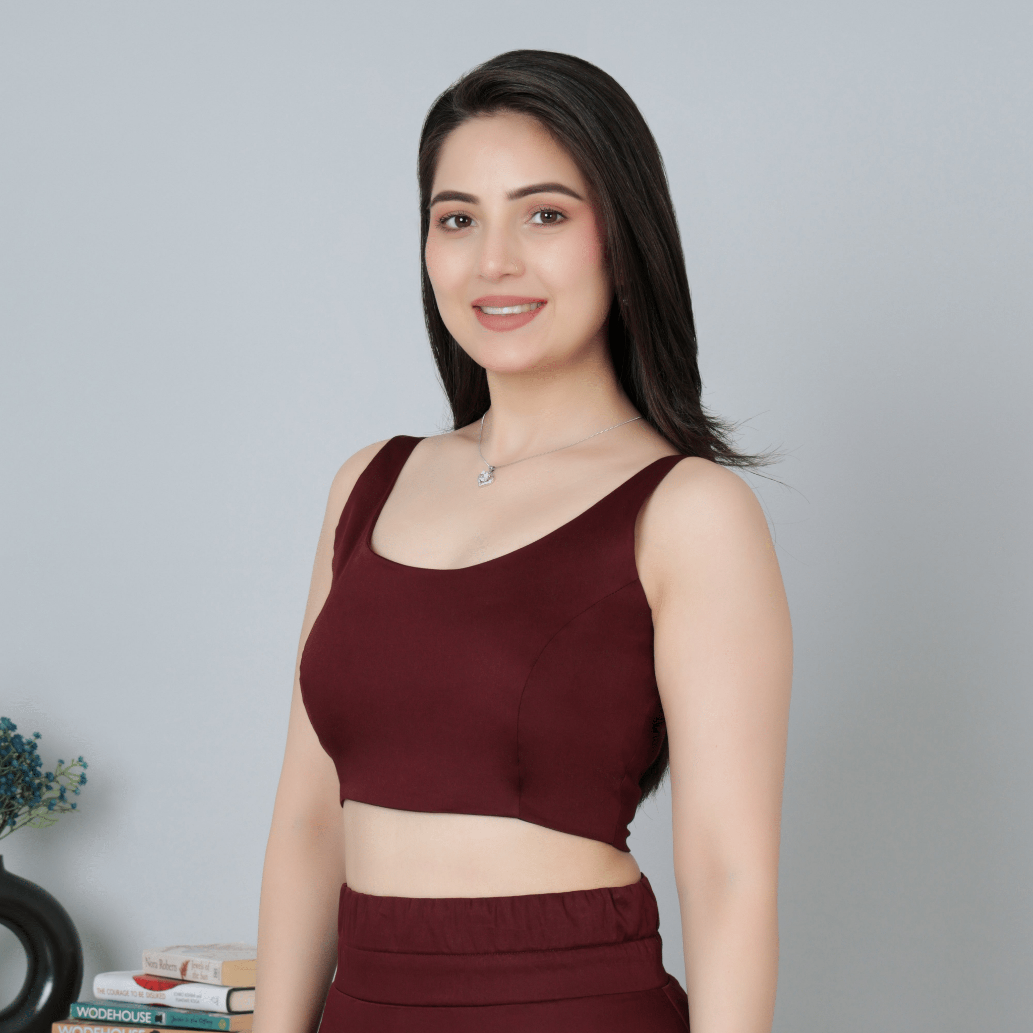 Wine blouse made from premium cotton - Blouse