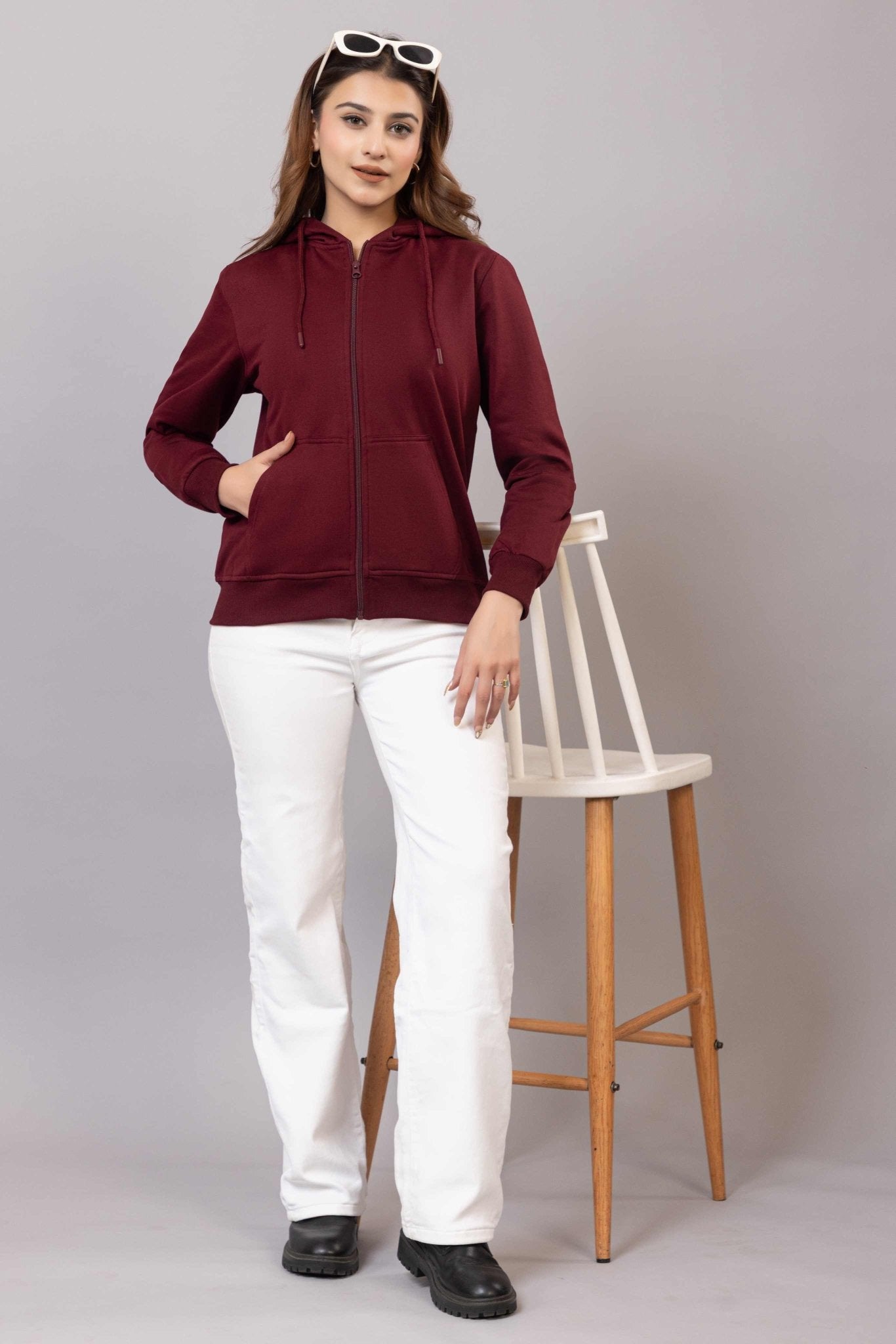 Wine winter warm hoodies with ultimate comfort - Winter hoodies