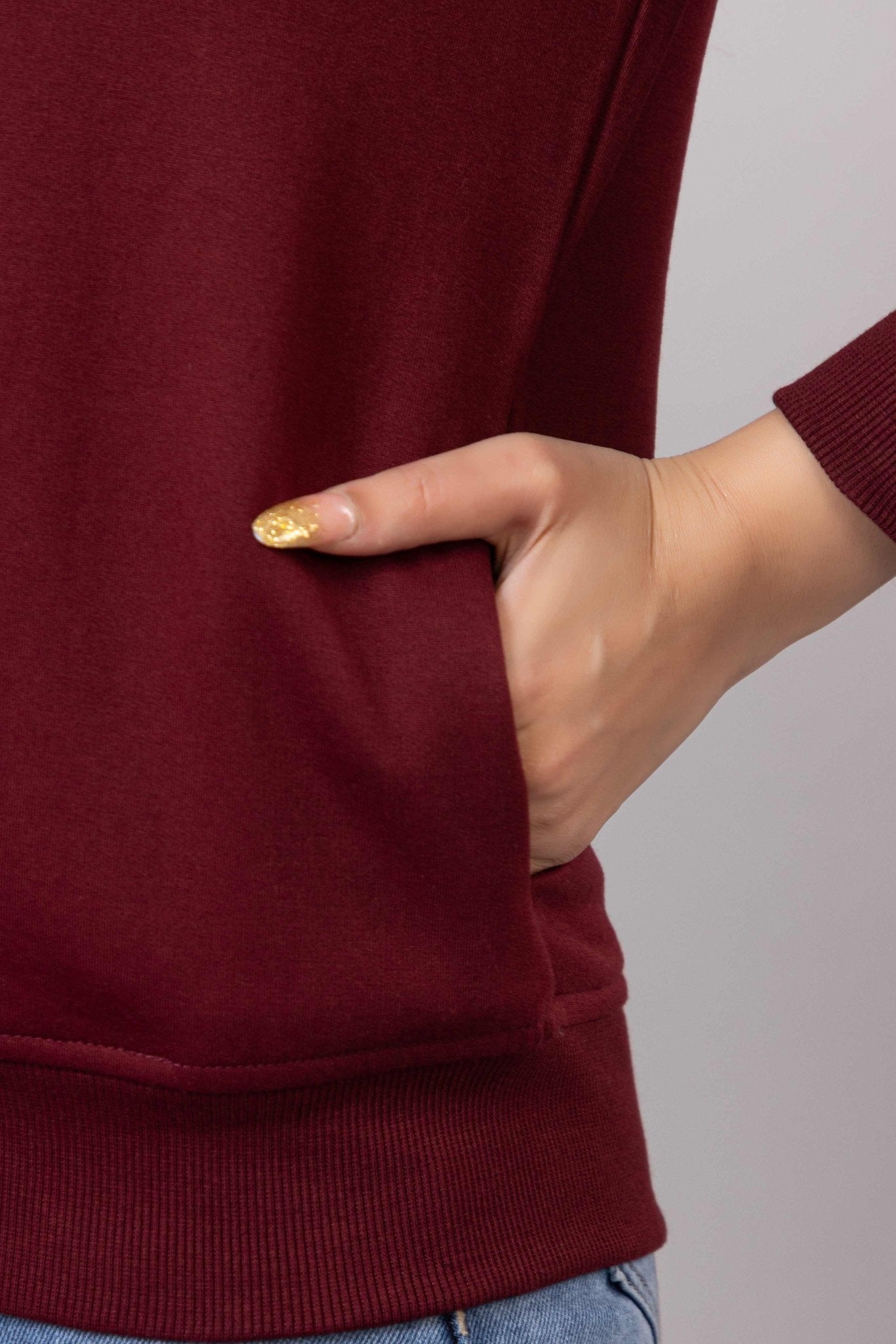 Wine winter warm sweatshirt with ultimate comfort - Winter sweatshirt