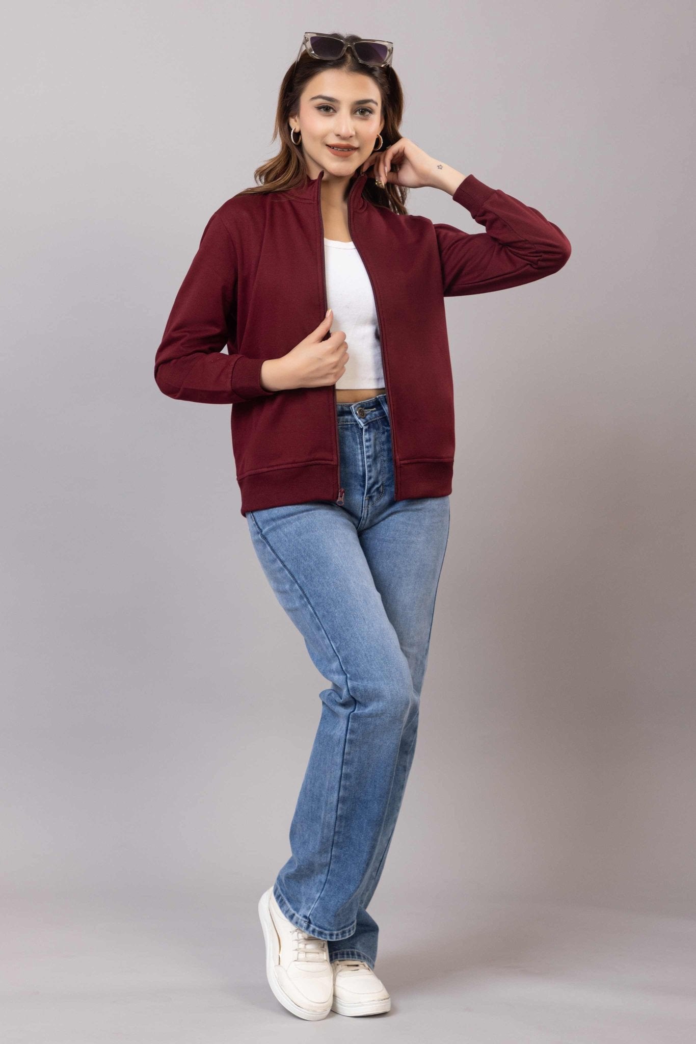 Wine winter warm sweatshirt with ultimate comfort - Winter sweatshirt