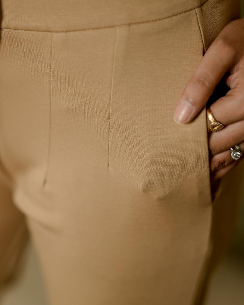 Beige cigarette pants