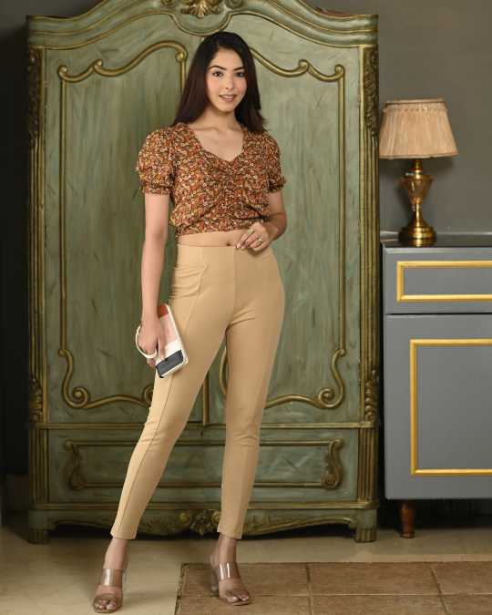 Beige Jeggings -Milano jegging pants