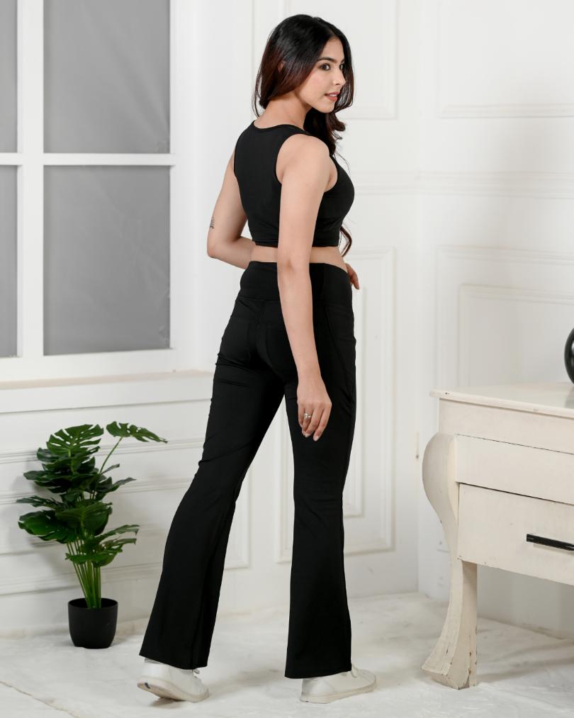 Black Active Flare Pants -Active flare pants