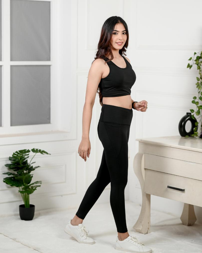 Black Active Leggings -Active leggings pants