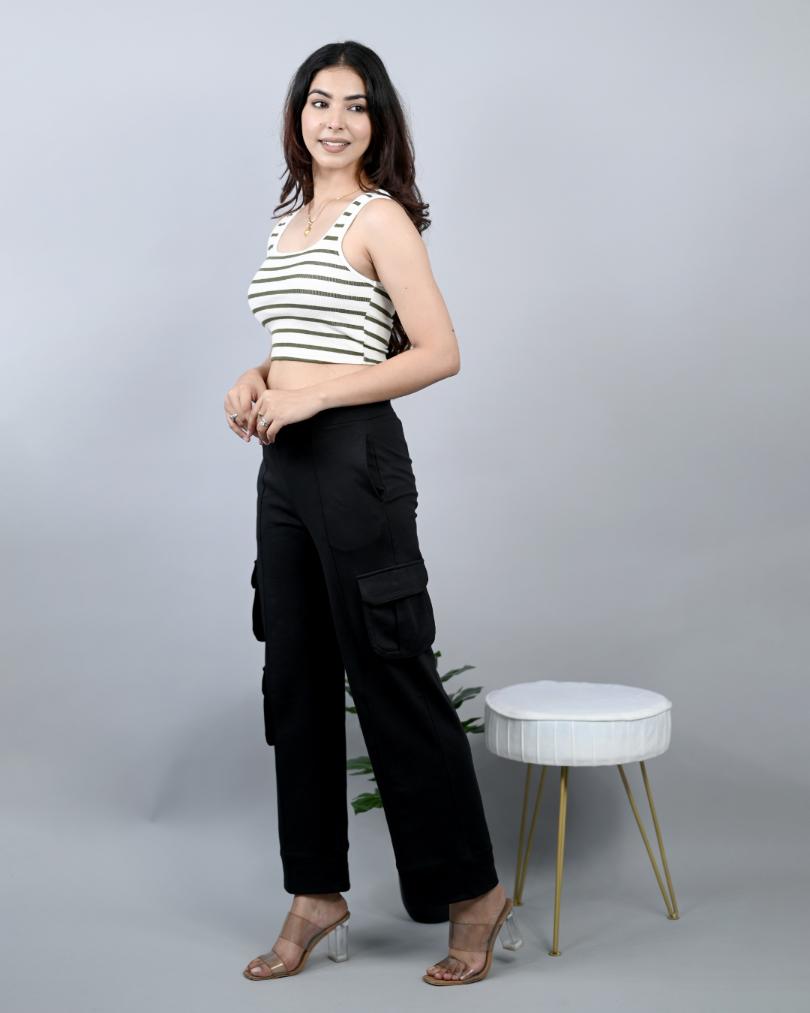 Black cargo pants for women