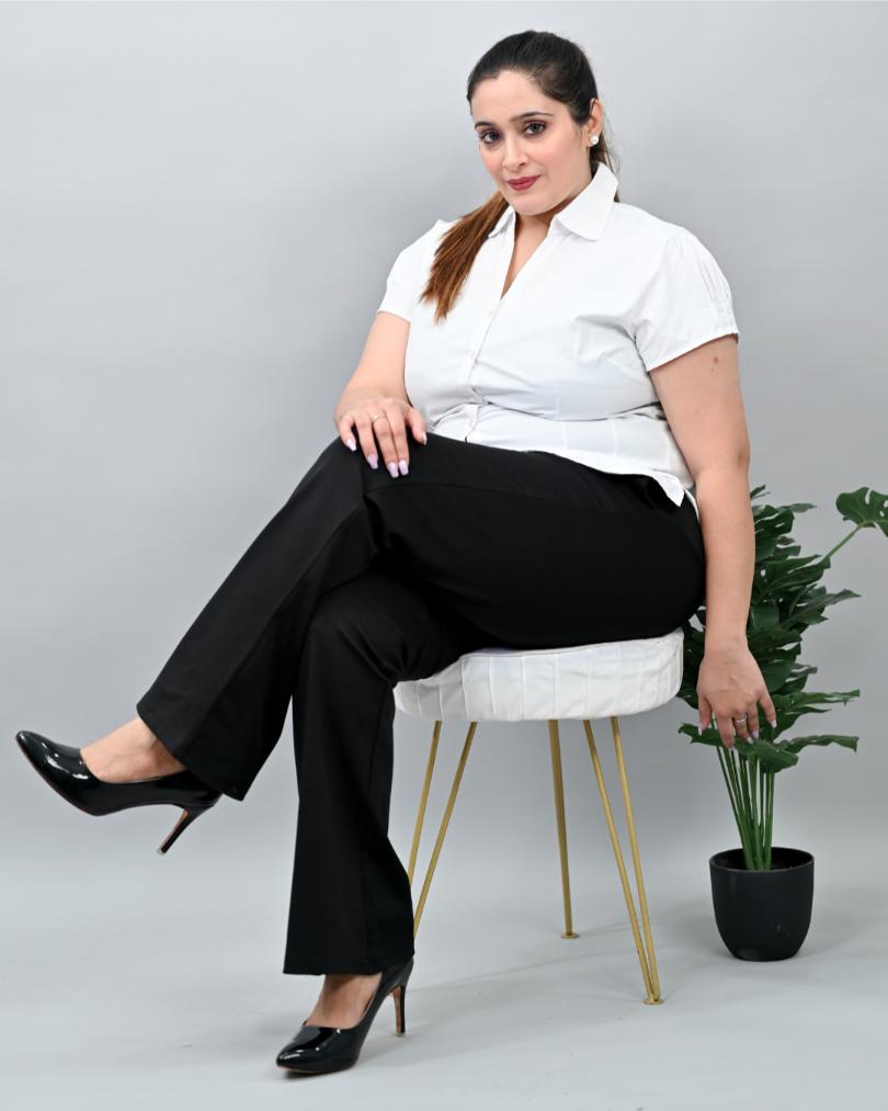 Black Plus Size Bootcut Flare Pants -Milano plus size bootcut flare pants