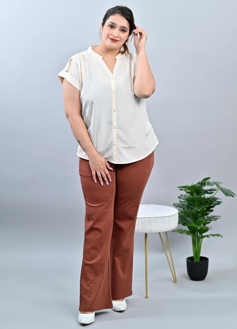Caramel Plus Size Bootcut Flare Pants -Milano plus size bootcut flare pants